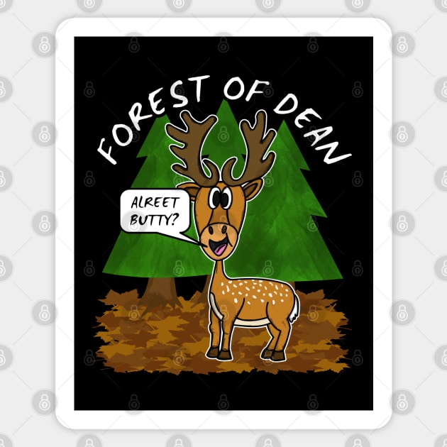 Forest Of Dean Deer Funny Gloucestershire Sticker by doodlerob